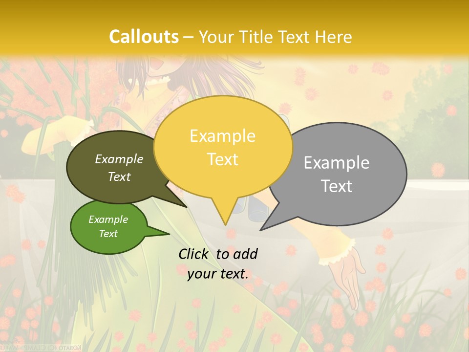 A Woman In A Green Dress Holding A Blue Teddy Bear PowerPoint Template