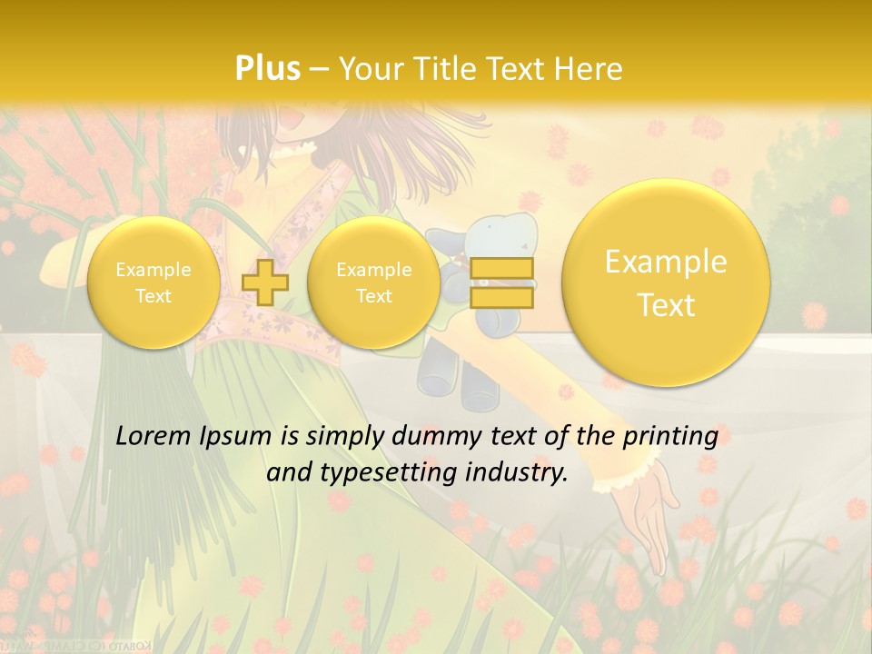 A Woman In A Green Dress Holding A Blue Teddy Bear PowerPoint Template