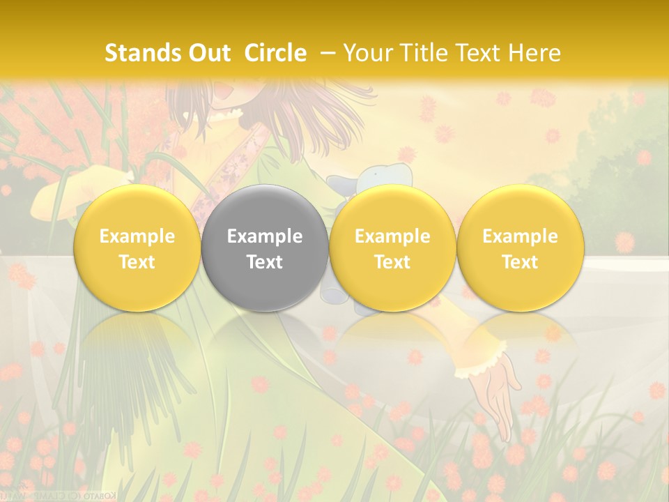 A Woman In A Green Dress Holding A Blue Teddy Bear PowerPoint Template