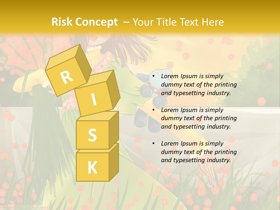 A Woman In A Green Dress Holding A Blue Teddy Bear PowerPoint Template