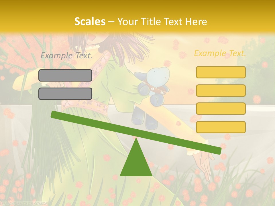 A Woman In A Green Dress Holding A Blue Teddy Bear PowerPoint Template