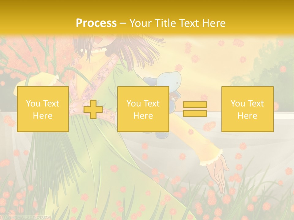 A Woman In A Green Dress Holding A Blue Teddy Bear PowerPoint Template