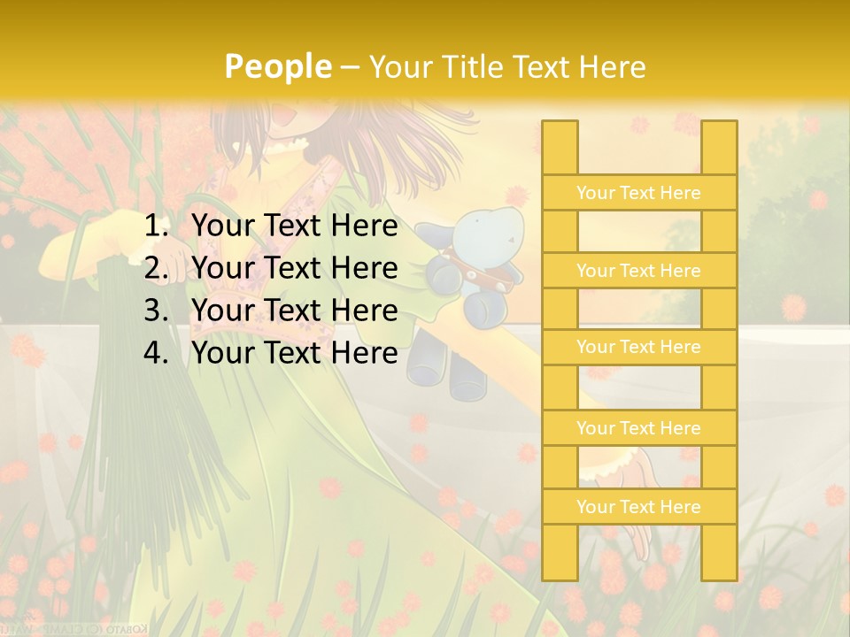 A Woman In A Green Dress Holding A Blue Teddy Bear PowerPoint Template