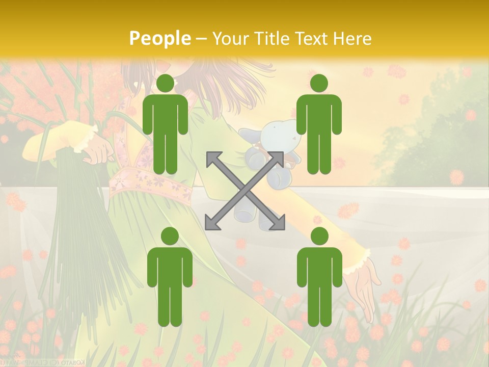 A Woman In A Green Dress Holding A Blue Teddy Bear PowerPoint Template