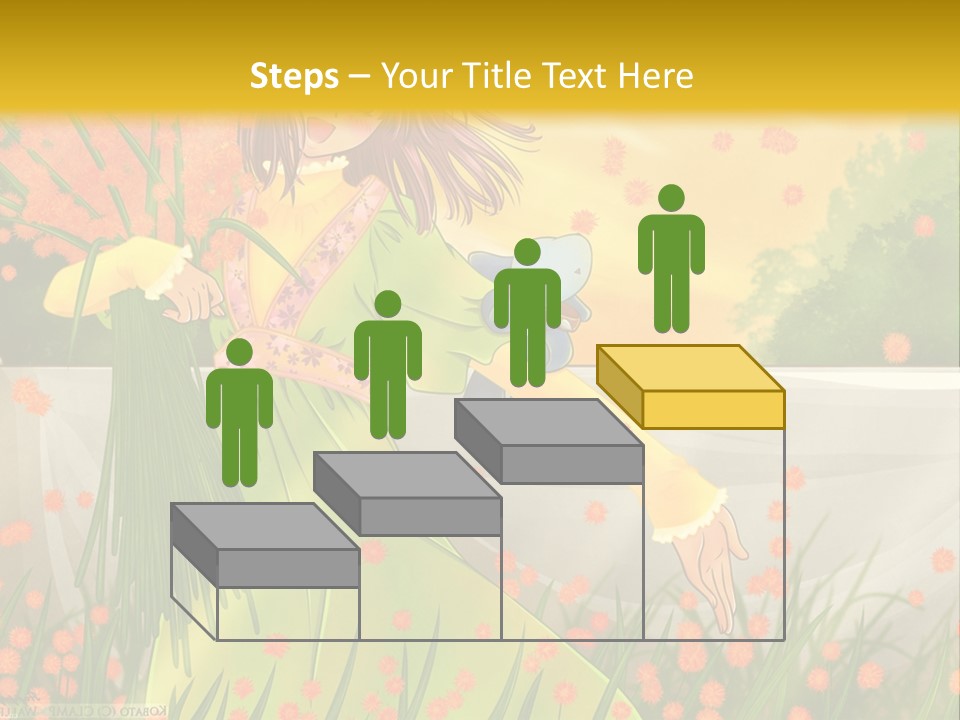 A Woman In A Green Dress Holding A Blue Teddy Bear PowerPoint Template