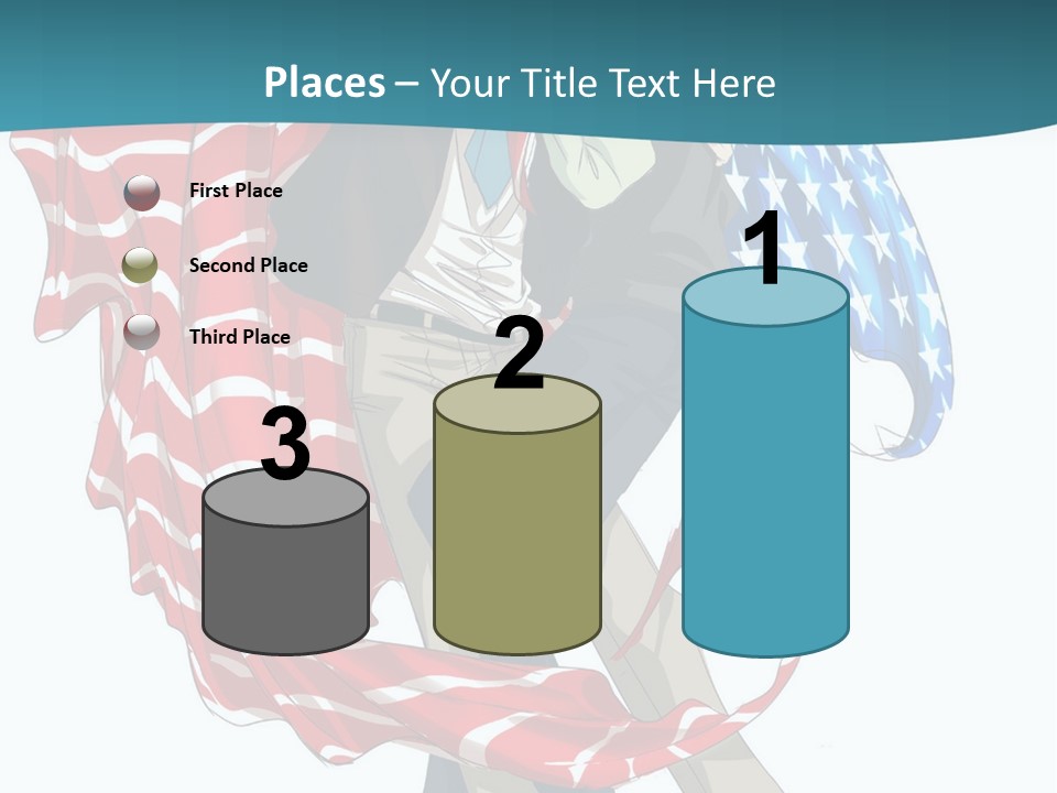 A Couple Of People With An American Flag On Them PowerPoint Template