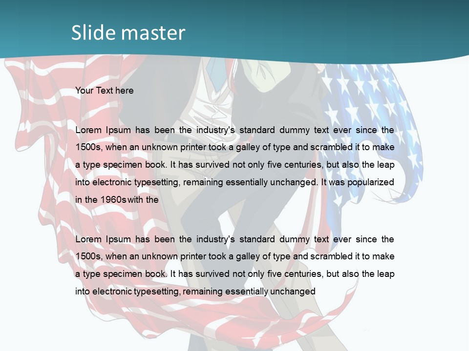 A Couple Of People With An American Flag On Them PowerPoint Template