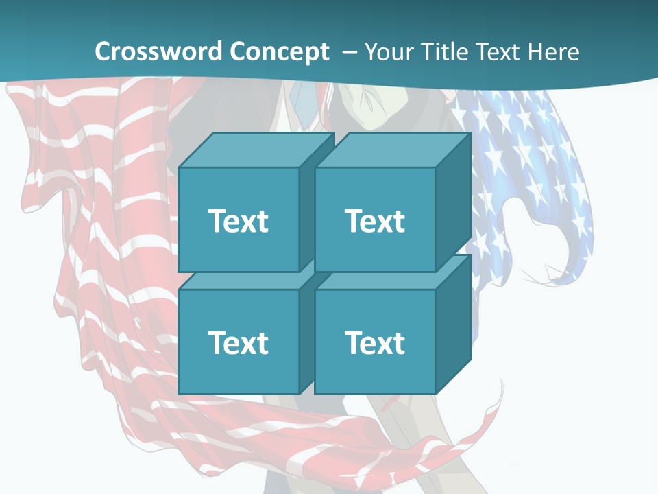 A Couple Of People With An American Flag On Them PowerPoint Template