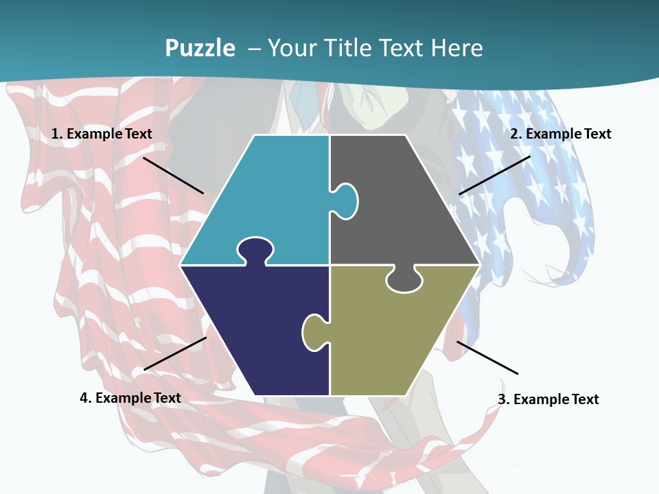 A Couple Of People With An American Flag On Them PowerPoint Template