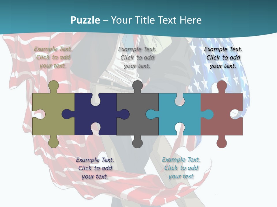 A Couple Of People With An American Flag On Them PowerPoint Template