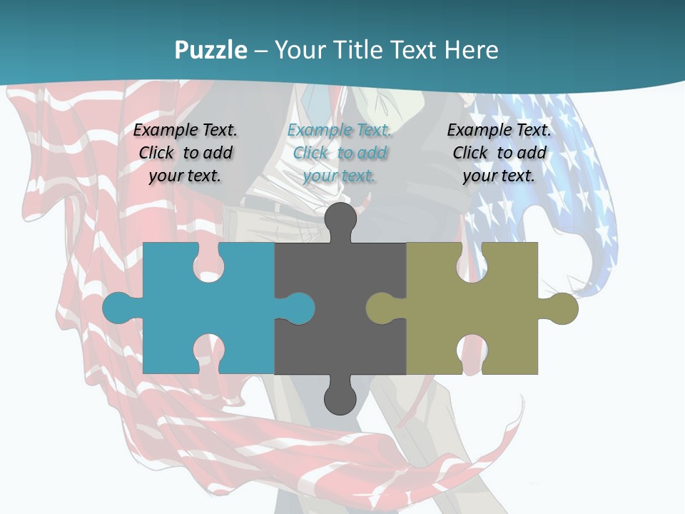 A Couple Of People With An American Flag On Them PowerPoint Template