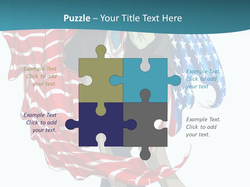 A Couple Of People With An American Flag On Them PowerPoint Template