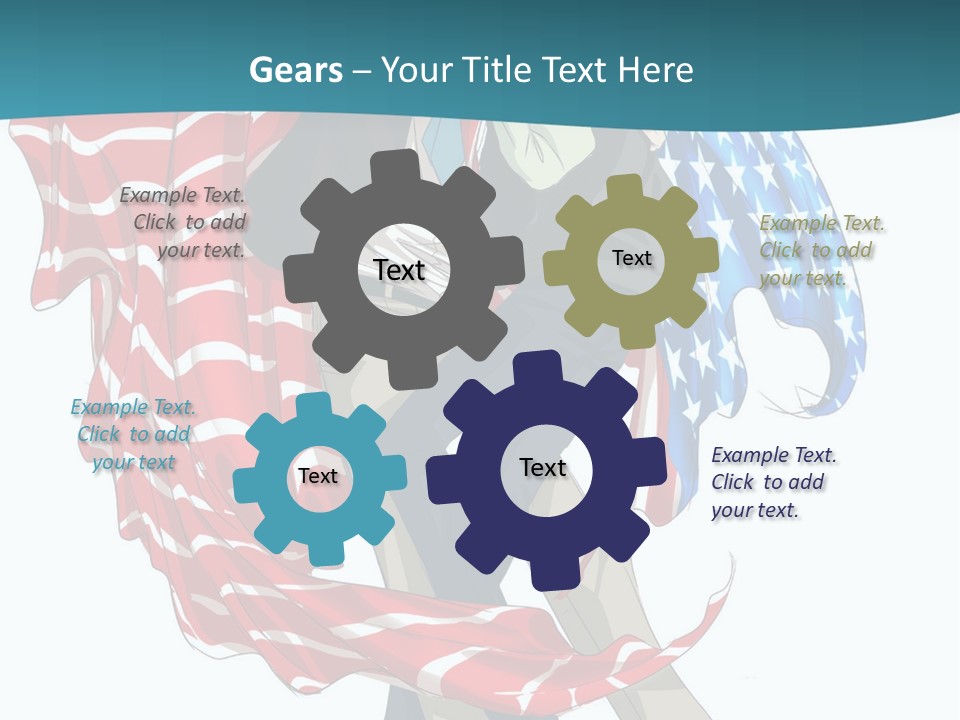 A Couple Of People With An American Flag On Them PowerPoint Template