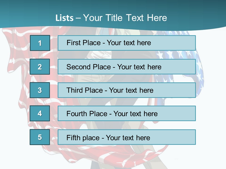 A Couple Of People With An American Flag On Them PowerPoint Template