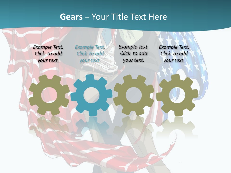 A Couple Of People With An American Flag On Them PowerPoint Template