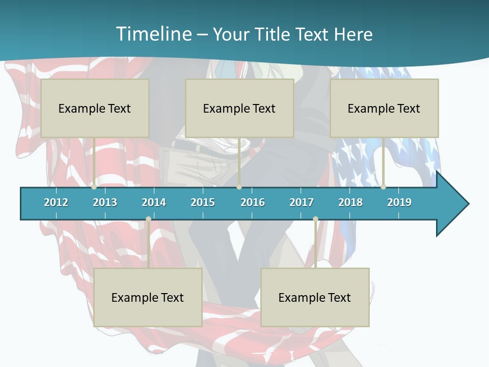 A Couple Of People With An American Flag On Them PowerPoint Template