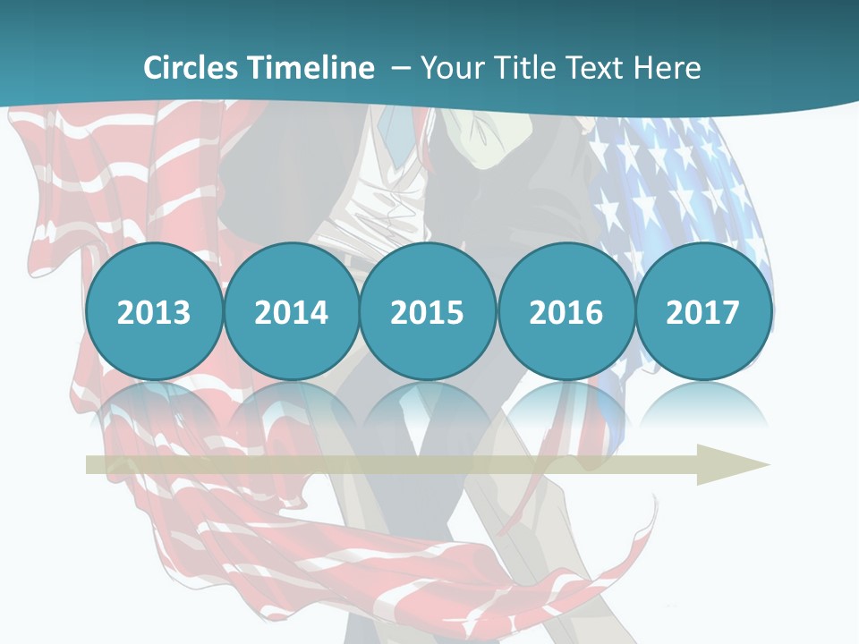 A Couple Of People With An American Flag On Them PowerPoint Template