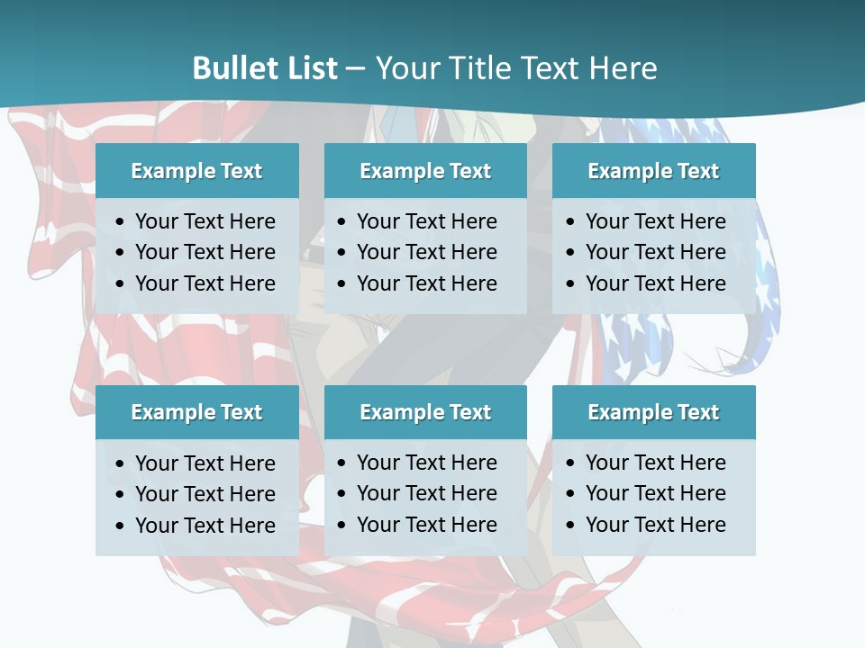 A Couple Of People With An American Flag On Them PowerPoint Template