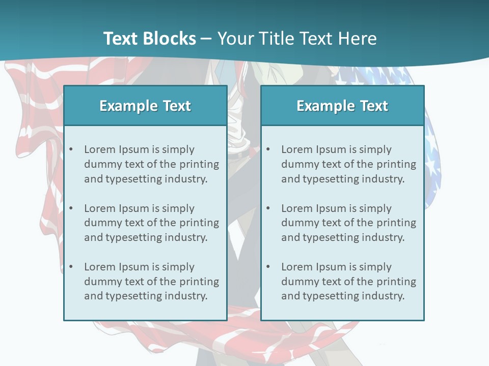 A Couple Of People With An American Flag On Them PowerPoint Template