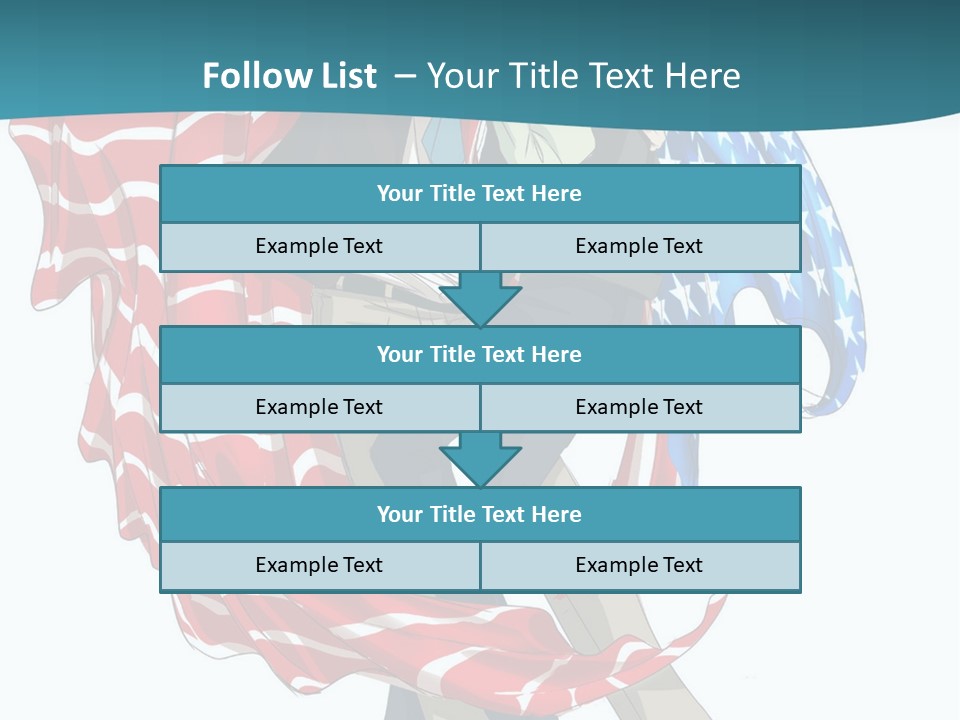A Couple Of People With An American Flag On Them PowerPoint Template