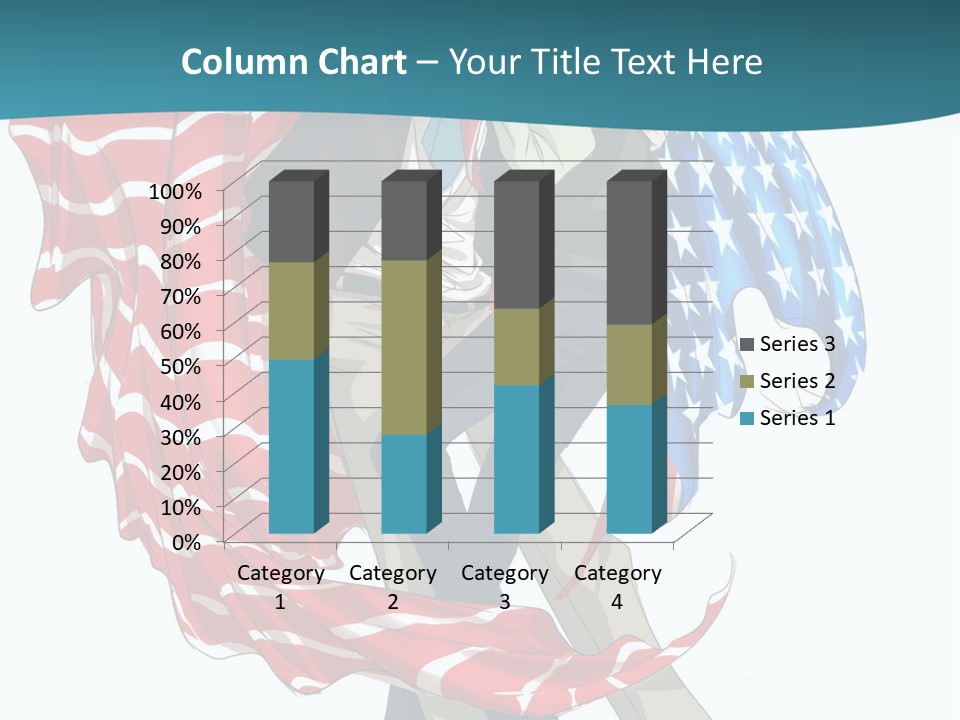 A Couple Of People With An American Flag On Them PowerPoint Template