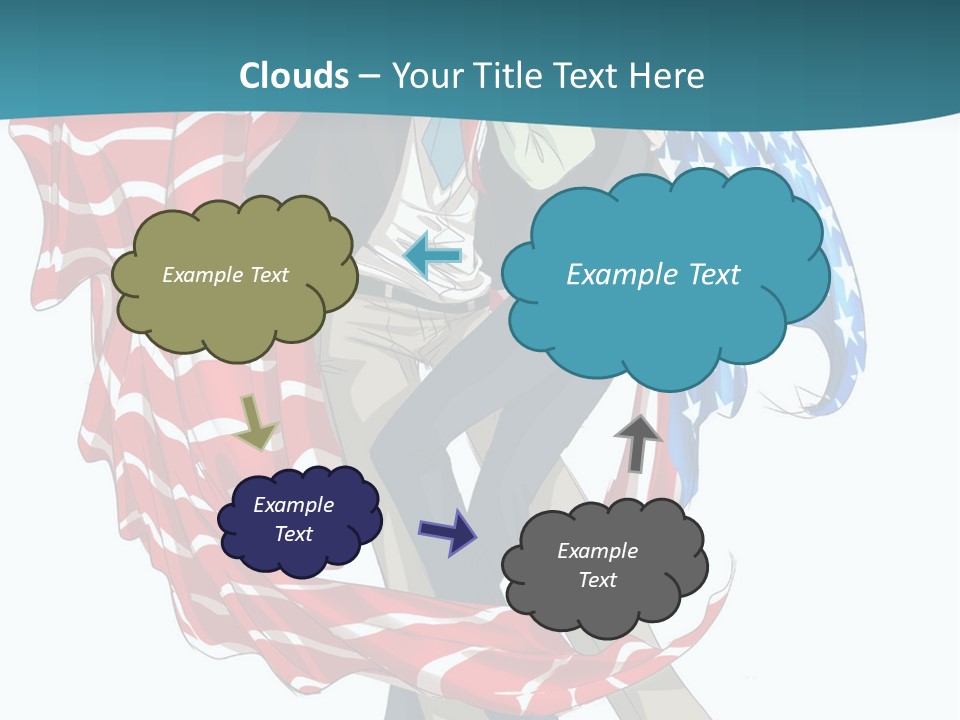 A Couple Of People With An American Flag On Them PowerPoint Template