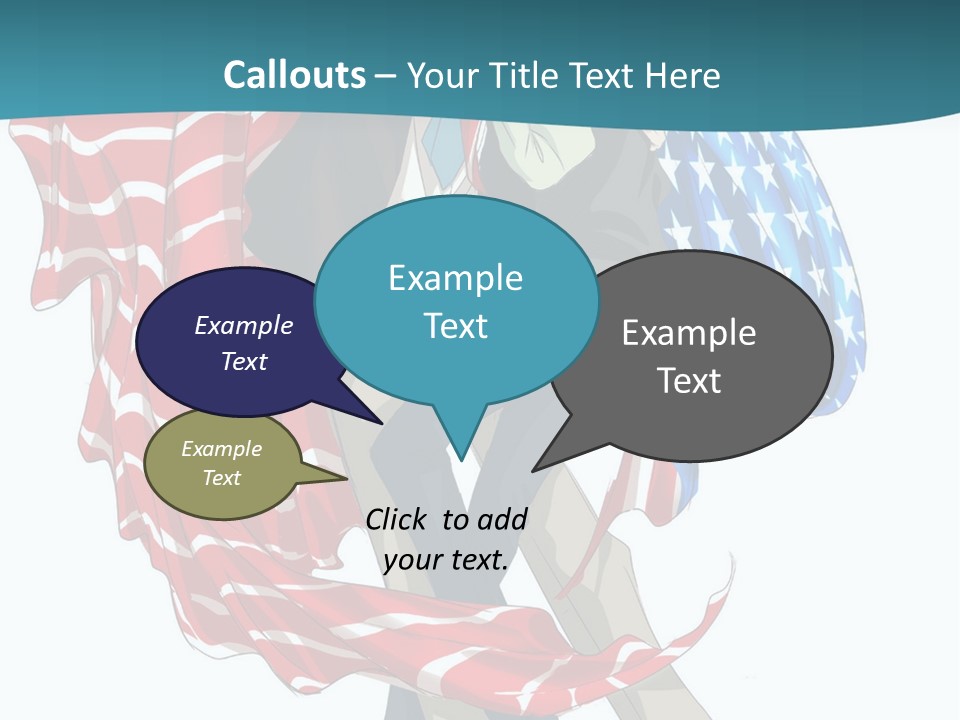 A Couple Of People With An American Flag On Them PowerPoint Template