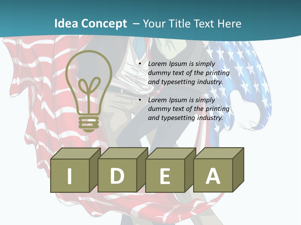 A Couple Of People With An American Flag On Them PowerPoint Template