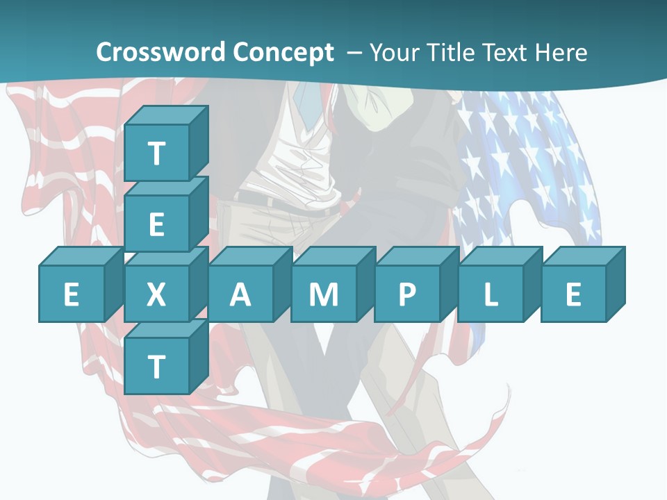 A Couple Of People With An American Flag On Them PowerPoint Template