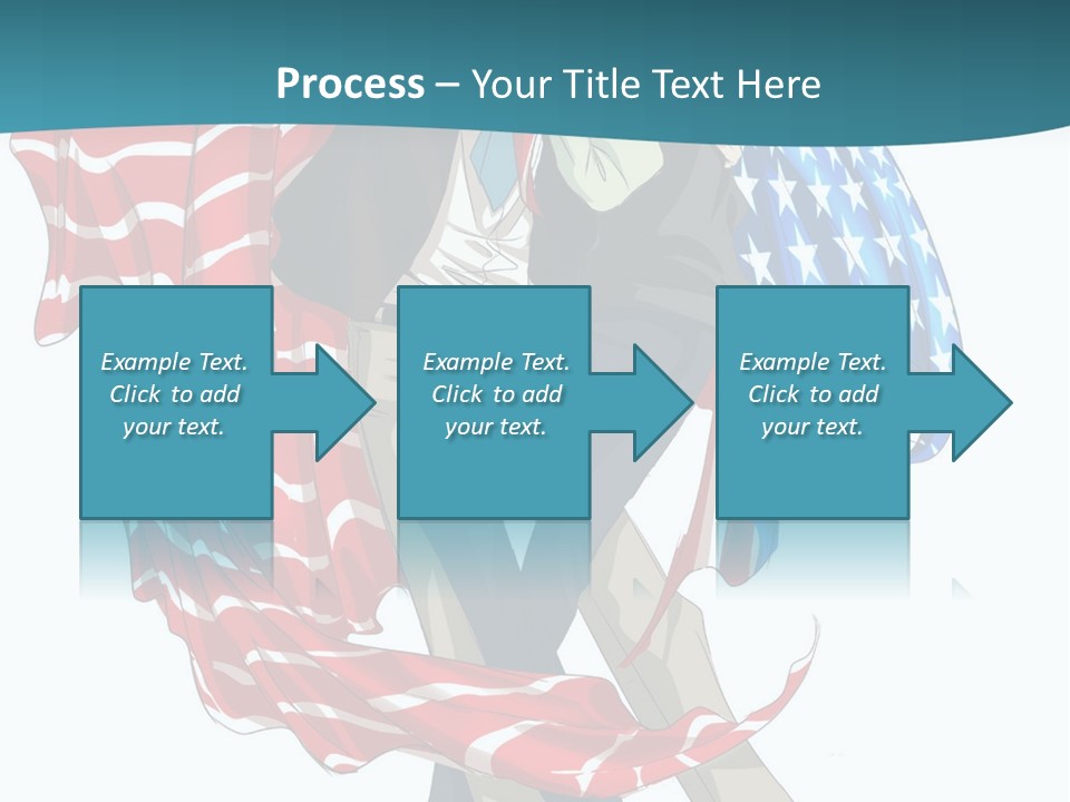 A Couple Of People With An American Flag On Them PowerPoint Template