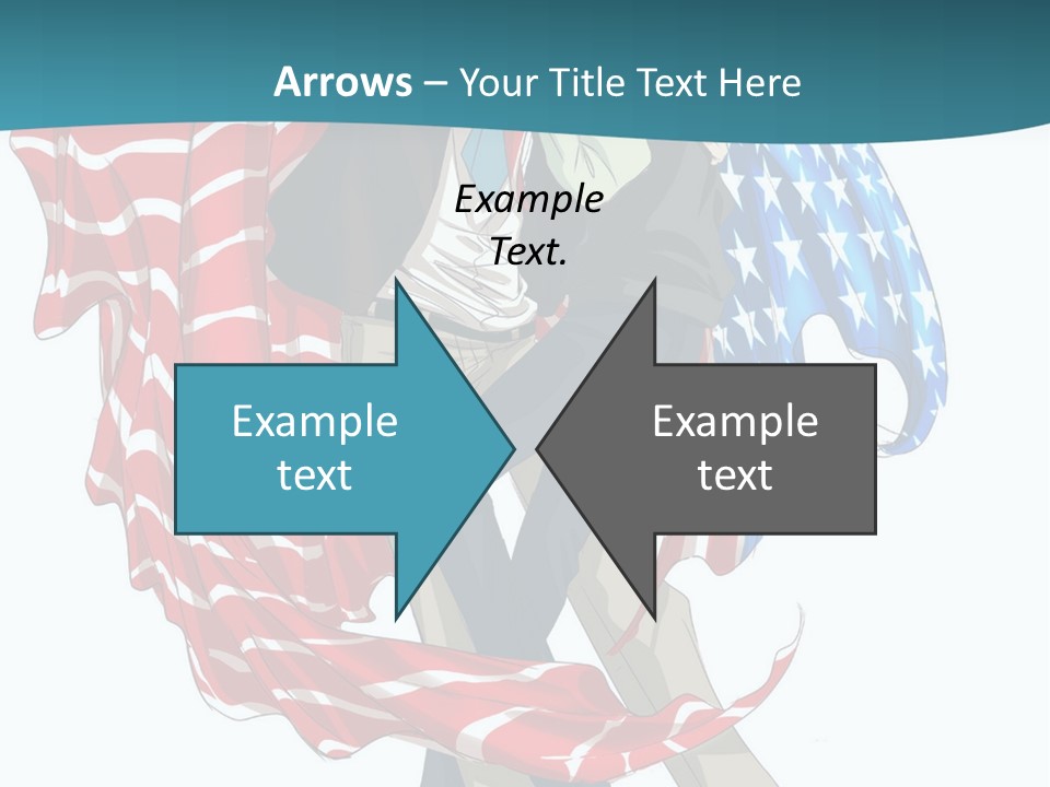 A Couple Of People With An American Flag On Them PowerPoint Template