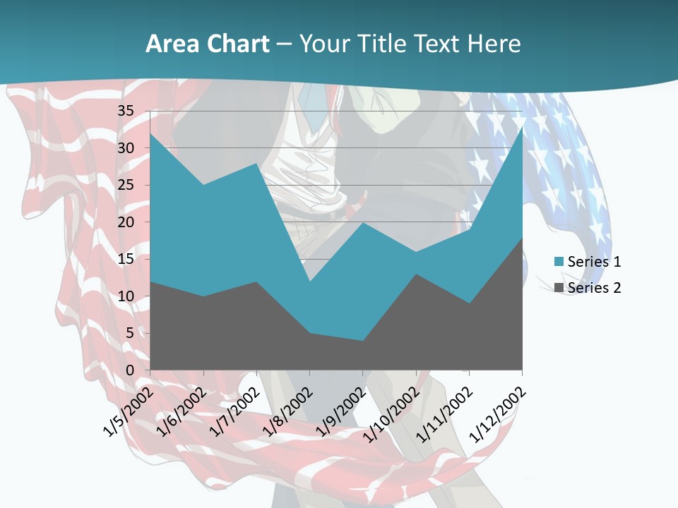 A Couple Of People With An American Flag On Them PowerPoint Template