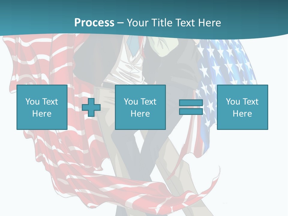 A Couple Of People With An American Flag On Them PowerPoint Template