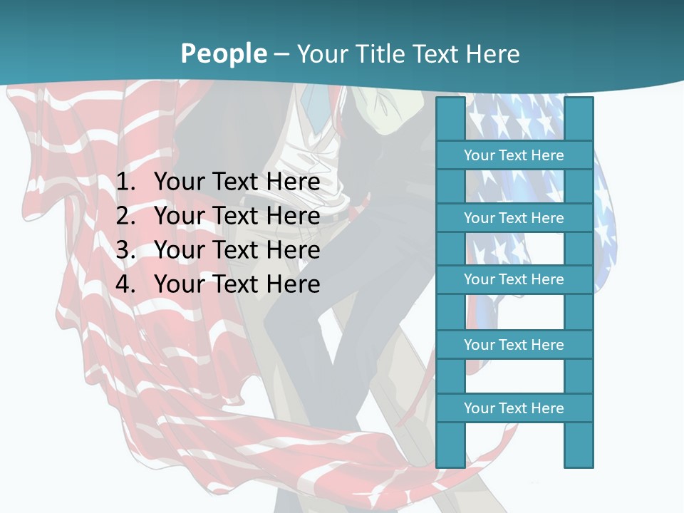 A Couple Of People With An American Flag On Them PowerPoint Template