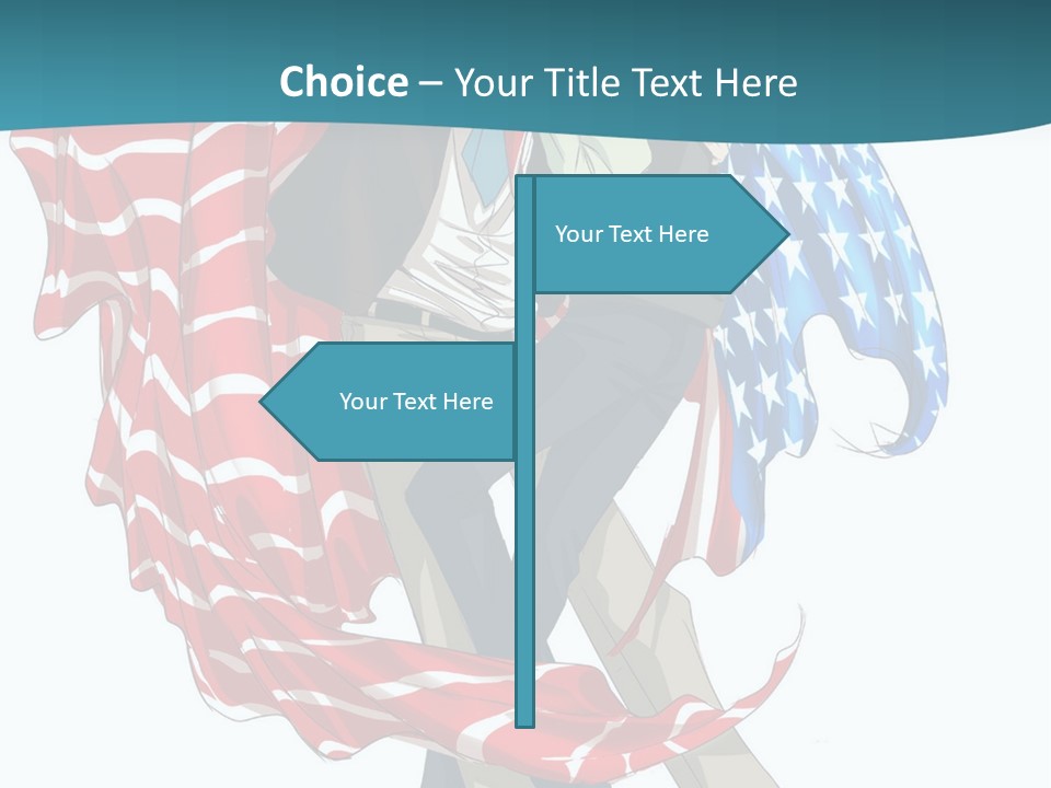 A Couple Of People With An American Flag On Them PowerPoint Template