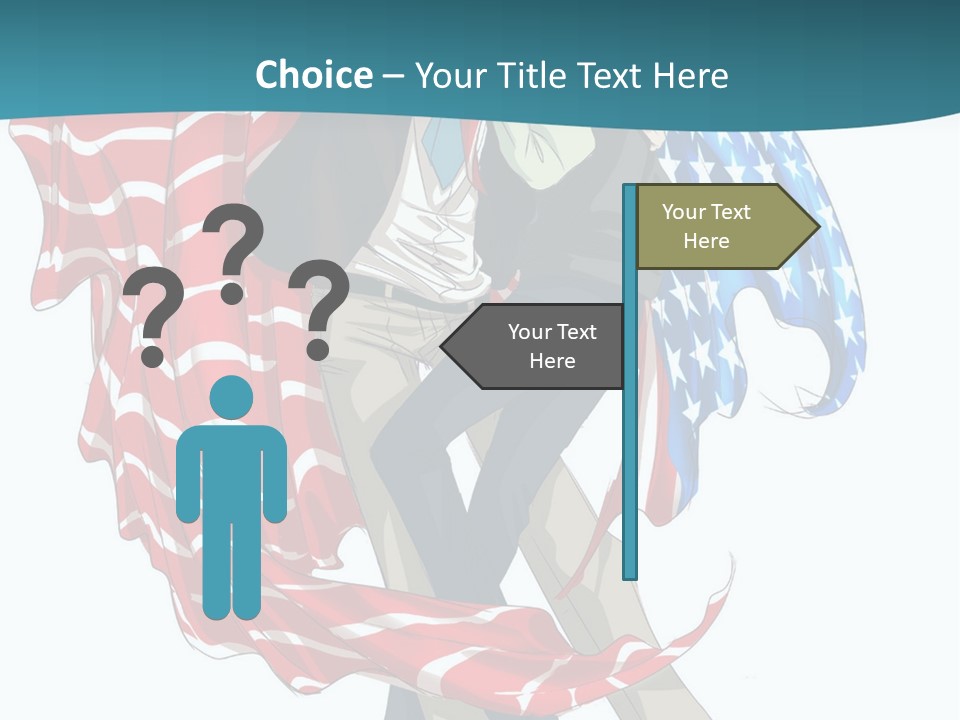 A Couple Of People With An American Flag On Them PowerPoint Template