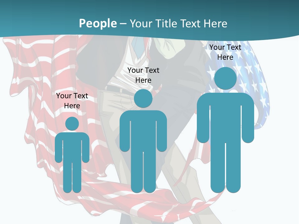 A Couple Of People With An American Flag On Them PowerPoint Template