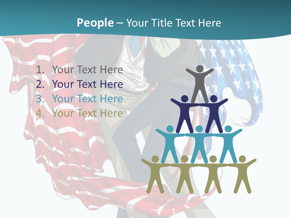 A Couple Of People With An American Flag On Them PowerPoint Template