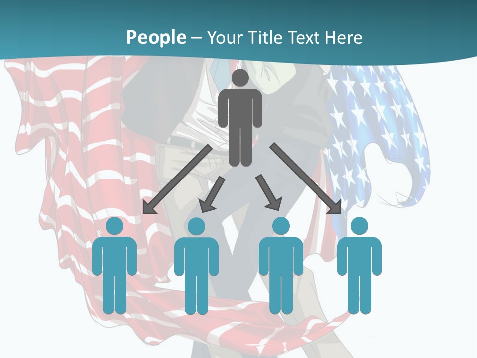 A Couple Of People With An American Flag On Them PowerPoint Template