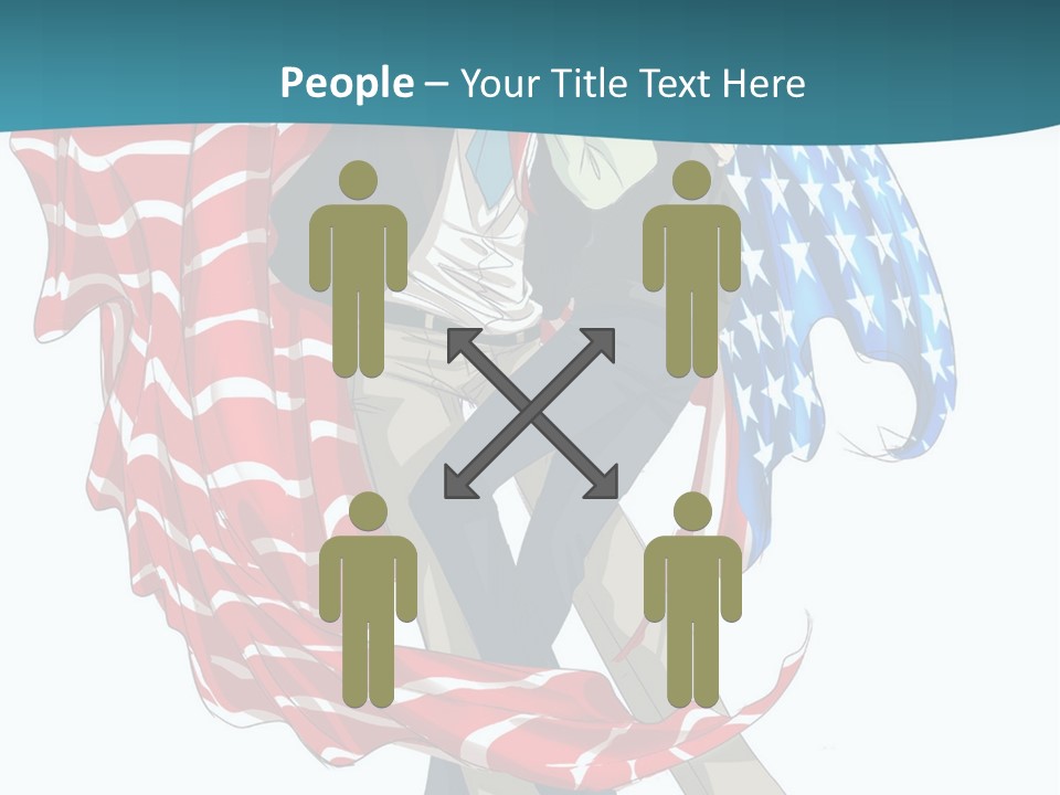 A Couple Of People With An American Flag On Them PowerPoint Template
