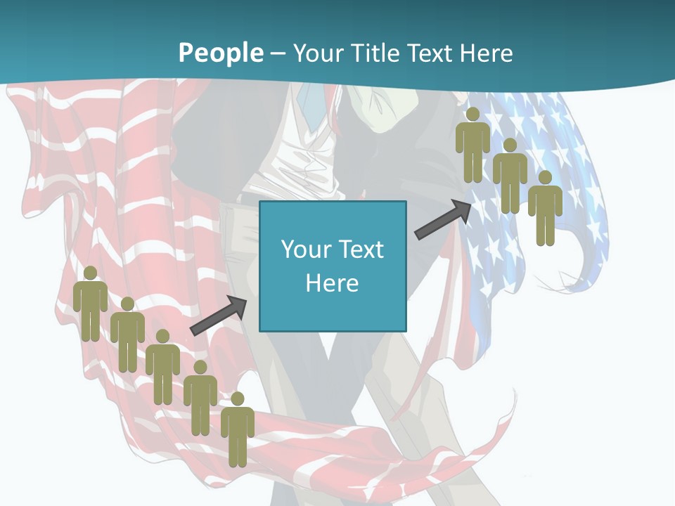 A Couple Of People With An American Flag On Them PowerPoint Template