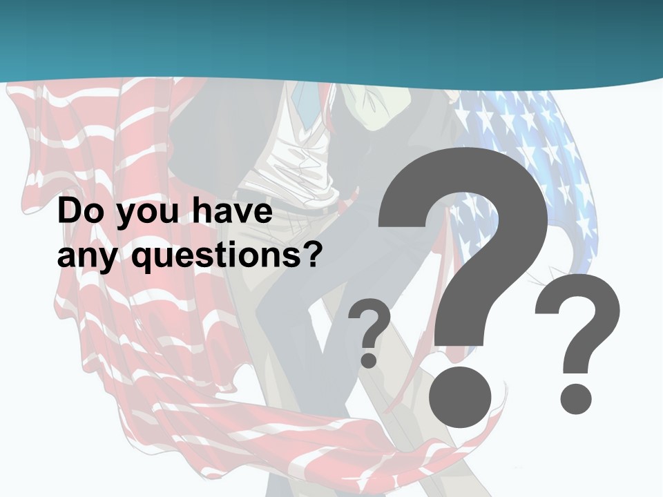 A Couple Of People With An American Flag On Them PowerPoint Template