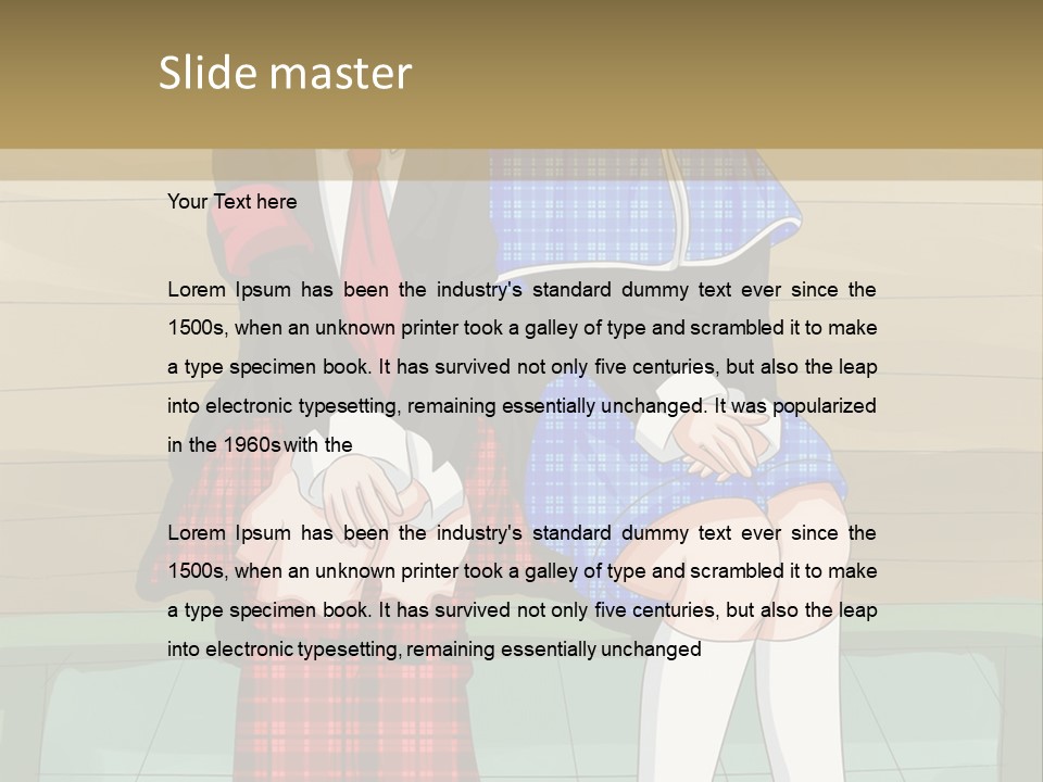 A Couple Of Anime Characters Sitting On A Bench PowerPoint Template