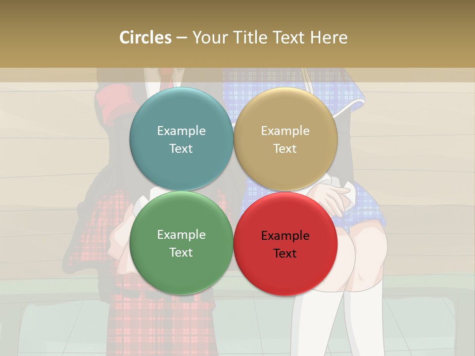 A Couple Of Anime Characters Sitting On A Bench PowerPoint Template