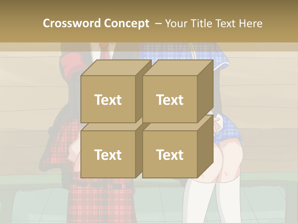 A Couple Of Anime Characters Sitting On A Bench PowerPoint Template