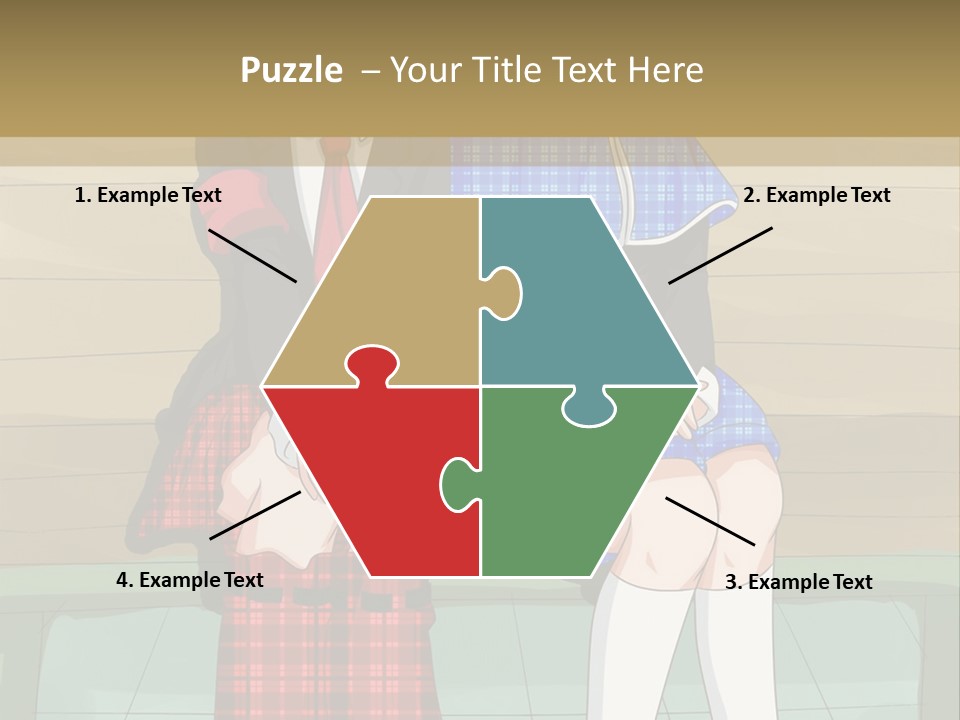 A Couple Of Anime Characters Sitting On A Bench PowerPoint Template