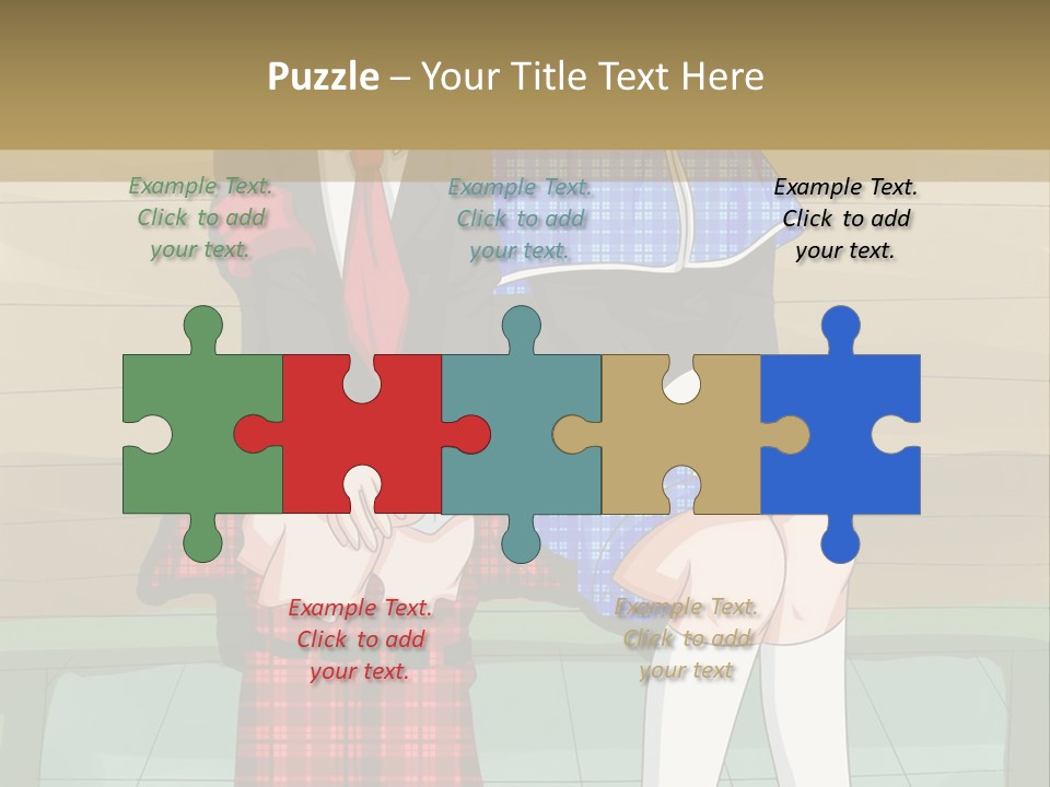 A Couple Of Anime Characters Sitting On A Bench PowerPoint Template