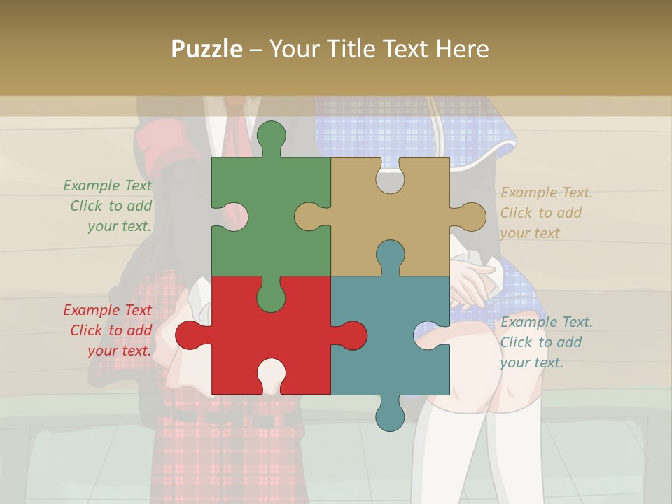 A Couple Of Anime Characters Sitting On A Bench PowerPoint Template