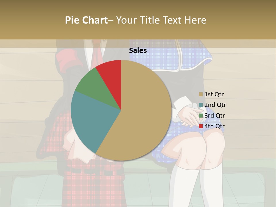 A Couple Of Anime Characters Sitting On A Bench PowerPoint Template