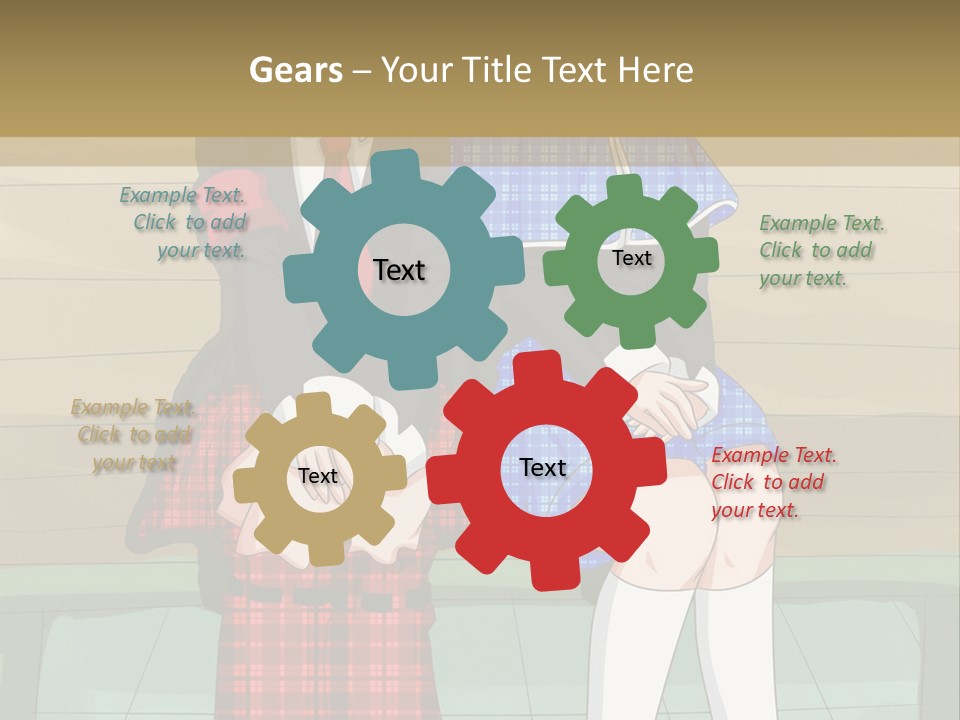 A Couple Of Anime Characters Sitting On A Bench PowerPoint Template